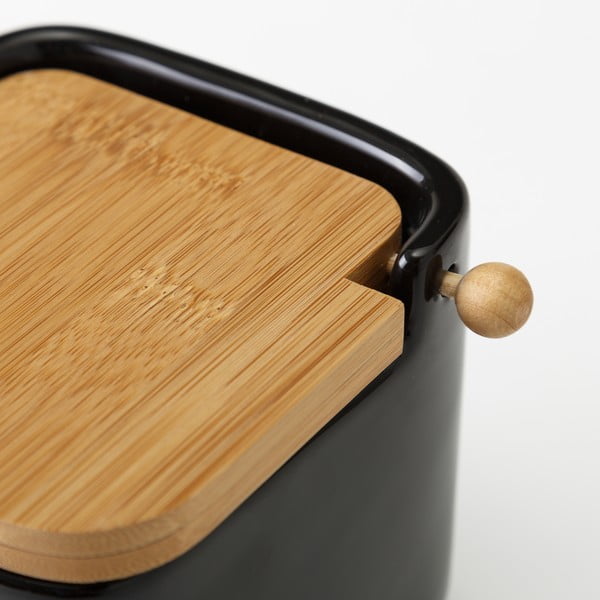 Fekete kerámia sótartó, 750 ml - Unimasa-image-3