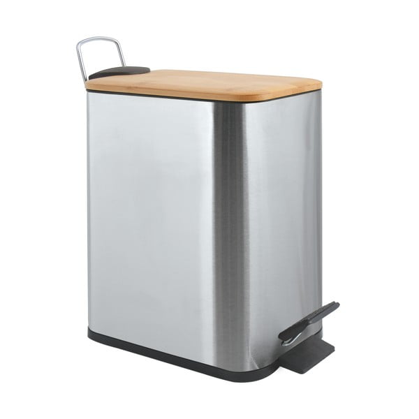 Matt ezüstszínű acél pedálos szemetes 5 l   Erik – Spirella