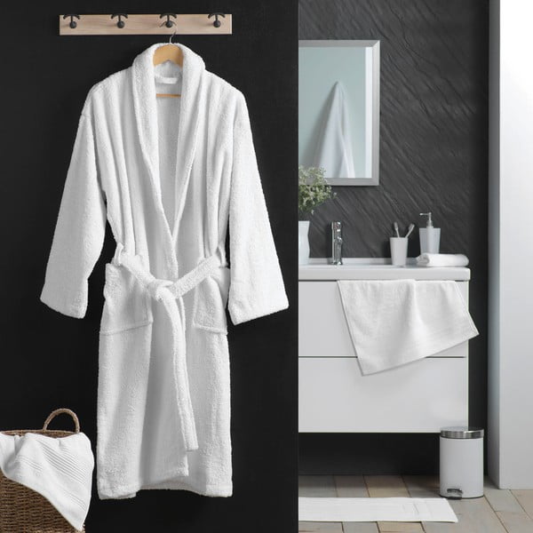 Fehér pamut fürdőköpeny M Tendresse – douceur d'intérieur-image-1