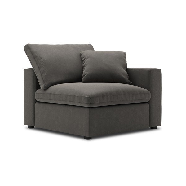 Galaxy sötétbarna sarokrész moduláris kordbársony kanapéhoz, jobb oldali - Windsor & Co Sofas-image-2