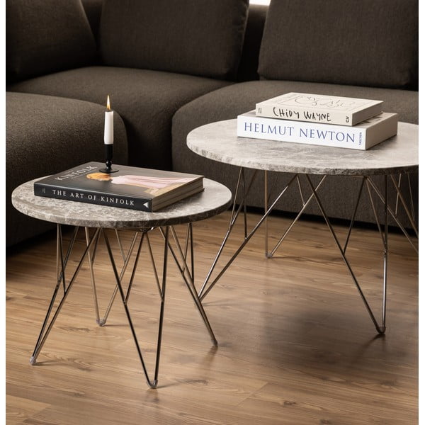 Márvány kerek tárolóasztal ø 55 cm Prunus – Actona-image-1