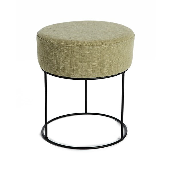 Round olajzöld szék fém szerkezettel, ⌀ 35 cm - Simla
