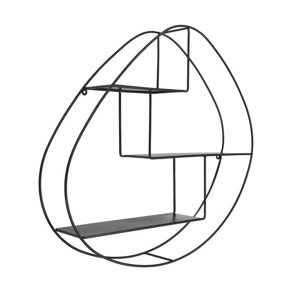 Fekete többszintes fém fali polc 60 cm Wrexham – House Nordic-image-2
