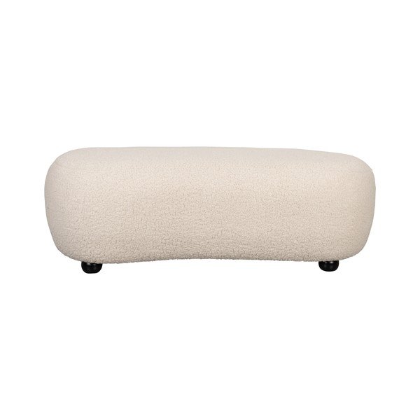 Krémszínű buklé párnázott pad Noxx – White Label