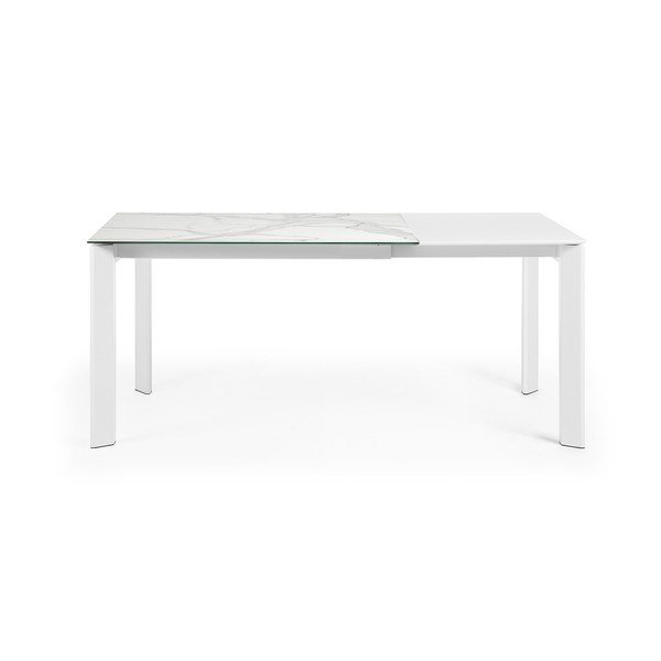 Bővíthető étkezőasztal márvány dekoros asztallappal, hosszabbító asztallappal 80x120 cm Axis – Kave Home-image-4