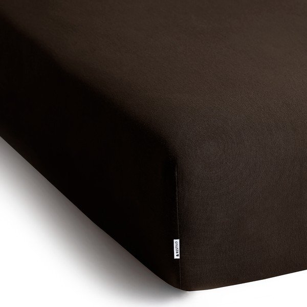 Sötétbarna gumis jersey lepedő 160x200 cm Amber – Restilo-image-2