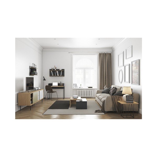 Bern fekete fali polc, hosszúság 90 cm - TemaHome-image-1