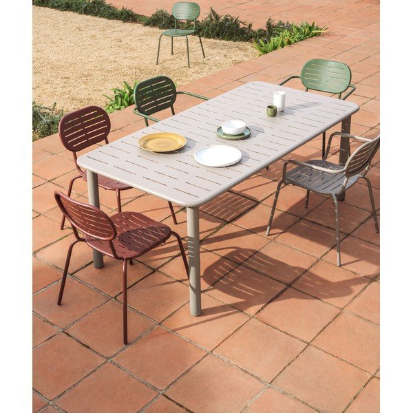 Borvörös fém kerti szék Brai – Kave Home-image-1