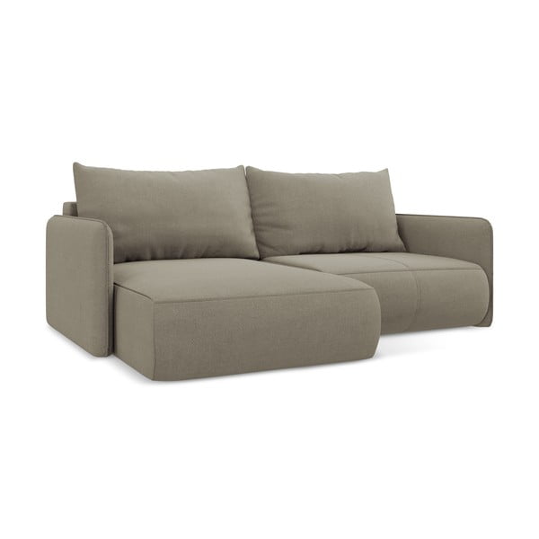 Bézs kinyitható-tárolóhelyes sarokkanapé (bal oldali) Nanea – Makamii-image-2