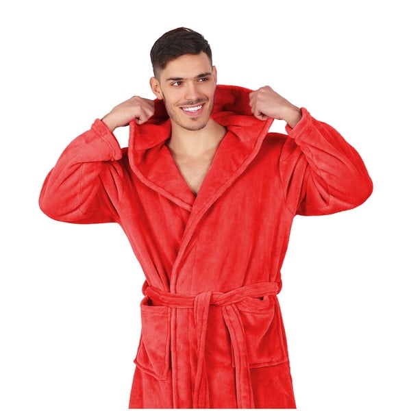 Robby piros mikroszálas unisex köntös, M méret - DecoKing-image-3