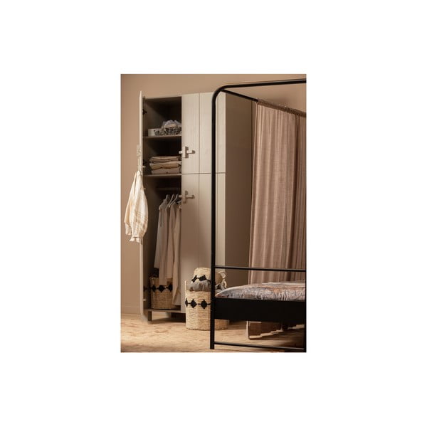 Világosszürke borovi fenyő ruhásszekrény 90x210x55 cm Mees – WOOOD-image-3