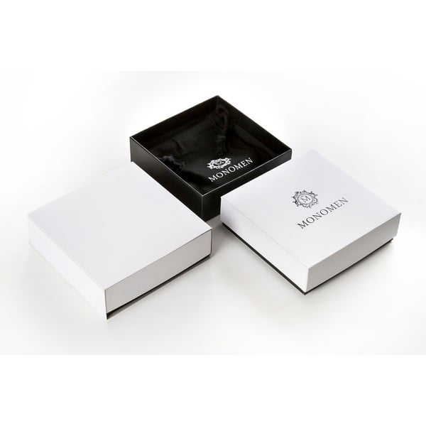 Double Braid fekete valódi bőr férfi karkötő - Monomen-image-4