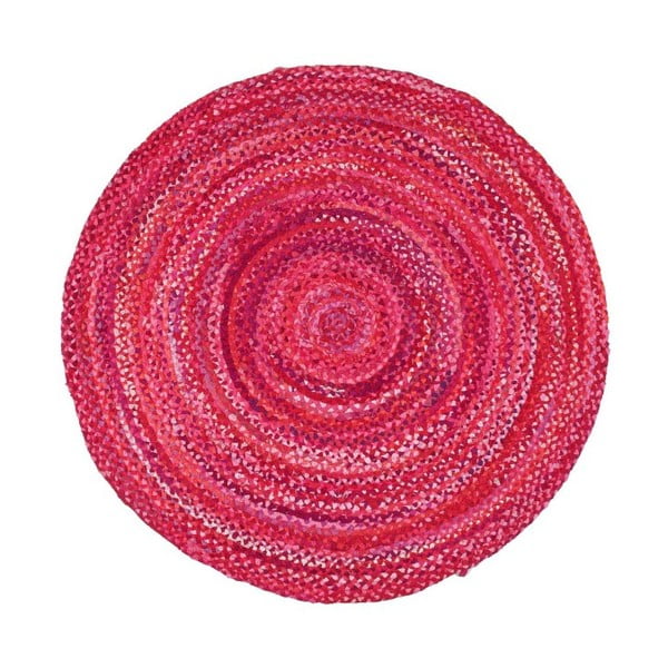 Rózsaszín, kerek pamutszőnyeg, Ø 120 cm - Eco Rugs
