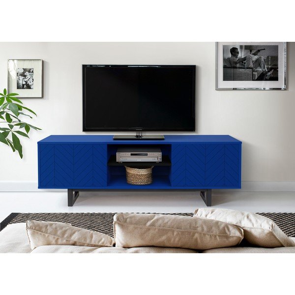 Camden Herringbone kék TV állvány - Woodman-image-1