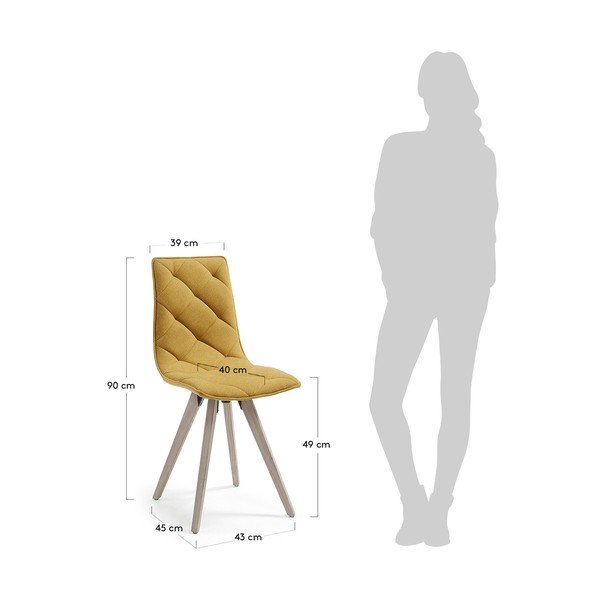 Tuk 4 részes mustársárga étkezőszék szett - La Forma-image-3