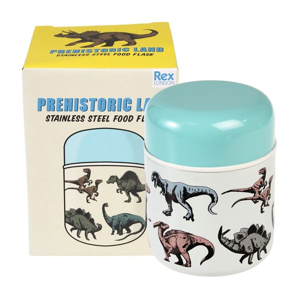 Kék-krémszínű ételtartó gyerek termosz 280 ml Prehistoric Land – Rex London-image-3
