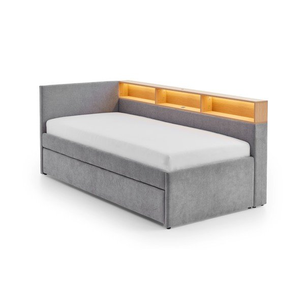 Szürke ágyneműtartós sarok gyerekágy ágyrács nélkül 90x200 cm Uno – Meise Möbel-image-4