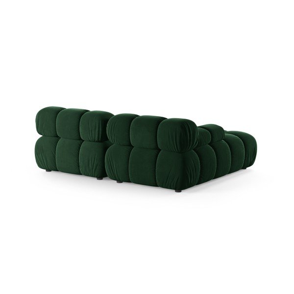 Sötétzöld bársony moduláris sarokkanapé (bal oldali-heverő résszel) – Micadoni -image-3