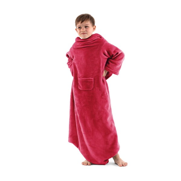 Lazykids piros gyermek TV-nézős takaró ujjakkal - DecoKing-image-1