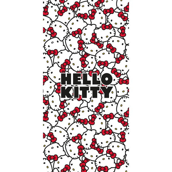 Piros-fehér pamut gyerek fürdőlepedő 70x140 cm Hello Kitty – Jerry Fabrics