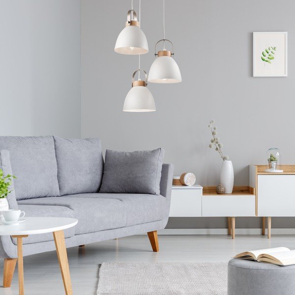 Fehér függőlámpa fém búrával ø 37 cm Danielle – LAMKUR-image-1