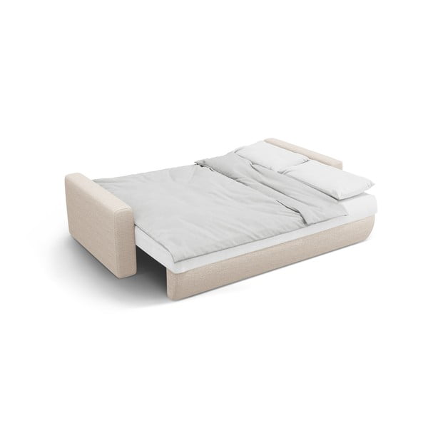 Bézs kinyitható tárolóhelyes kanapé 238 cm Belfast – Cosmopolitan Design-image-3