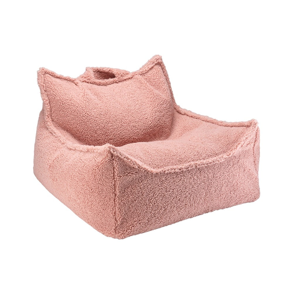 Rózsaszín buklé gyerek babzsákfotel Chair Wigiwama