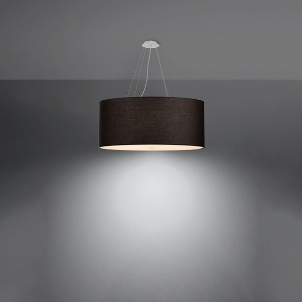 Fekete függőlámpa textil búrával ø 70 cm Volta – Sollux-image-3