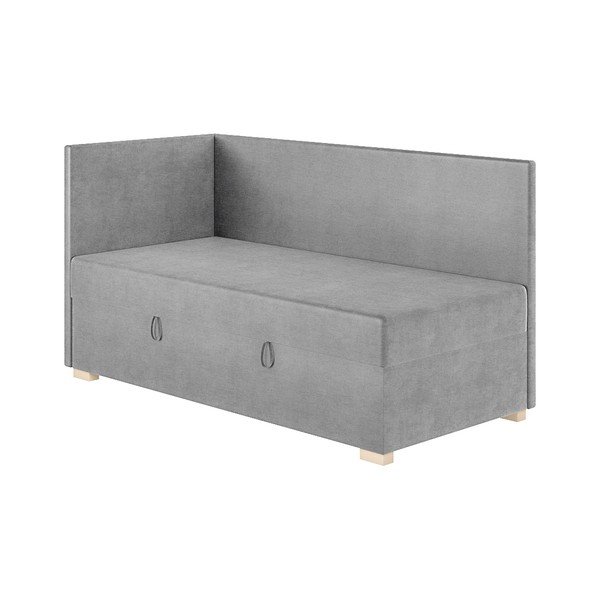 Szürke sarok ágyneműtartós gyerekágy matraccal 90x200 cm Flexi – Ghado-image-3