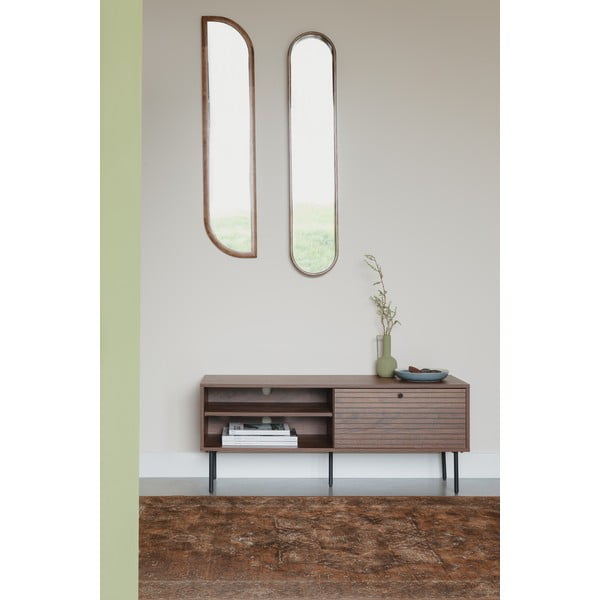 Barna TV-állvány diófa dekorral 120x50x40 cm Stripes – White Label-image-1