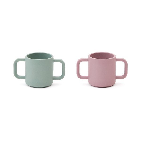 Világos rózsaszín-türkiz szilikon gyerek bögre szett 2 db-os Lili – Kave Home