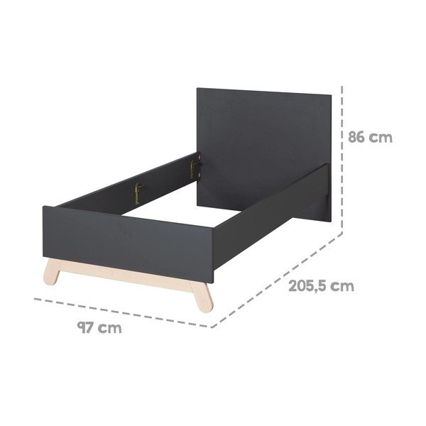 Fekete gyerekágy 90x200 cm Jara – Roba-image-3