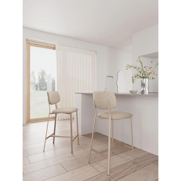 Bézs kárpitozott bárszék szett 2 db-os (ülésmagasság 68,5 cm) Alison – Actona-image-1