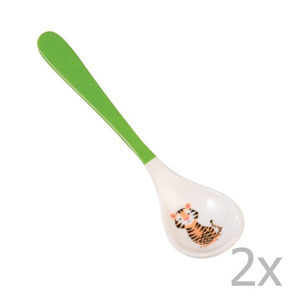 Jim The Tiger zöld gyerek kanál, 2 db - Rex London