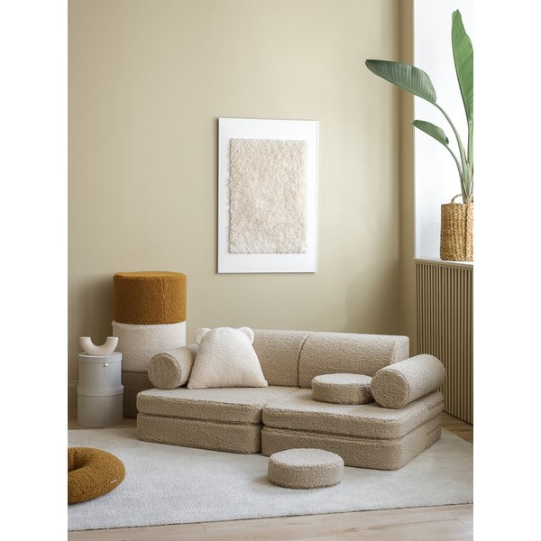 Világosbarna buklé gyerek kanapé 132 cm Settee – Wigiwama-image-3