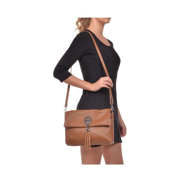 Elisa konyakbarna crossbody bőrtáska - Roberta M-image-4
