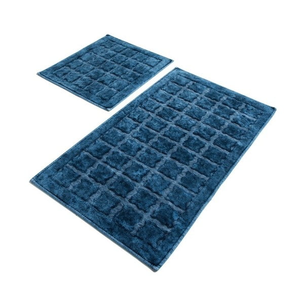 Jean Estoril Blue 2 darabos kék pamut fürdőszobai kilépő szett - Confetti Bathmats