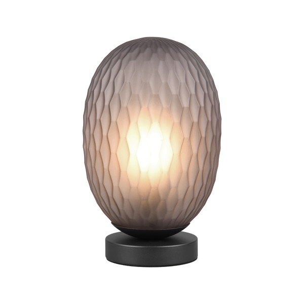Matt fekete asztali lámpa üveg búrával (magasság 28,5 cm) Facette – Trio-image-3