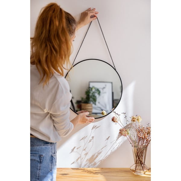 Fekete fali tükör ø 40 cm Moira - Bonami Essentials-image-3
