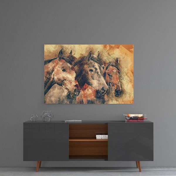 Horses üvegezett kép - Insigne-image-1