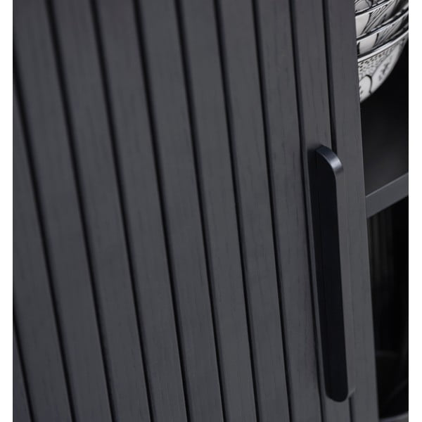 Fekete TV-állvány tölgyfa dekorral 120x56 cm Nola – Unique Furniture-image-3