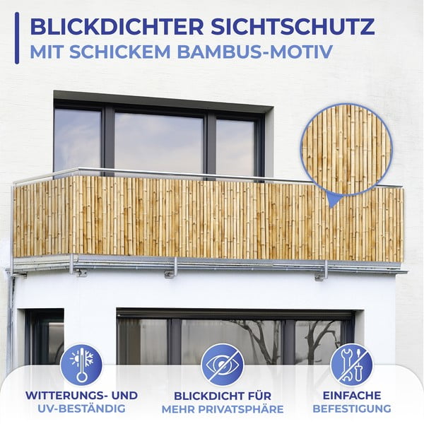 Világosbarna műanyag belátásgátló erkélyre 500x85 cm – Maximex-image-4