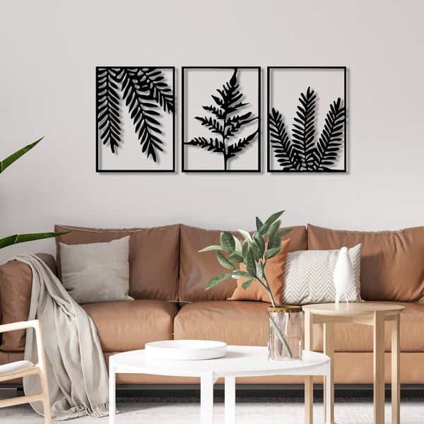 Fém fali dekoráció készlet 3 db-os 118x50 cm Yakomo – Wallity-image-3