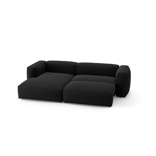Fekete kinyitható moduláris sarokkanapé (bal oldali-heverő résszel) – Micadoni -image-3
