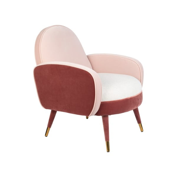 Sam rózsaszín-piros fotel bársony felülettel - Zuiver