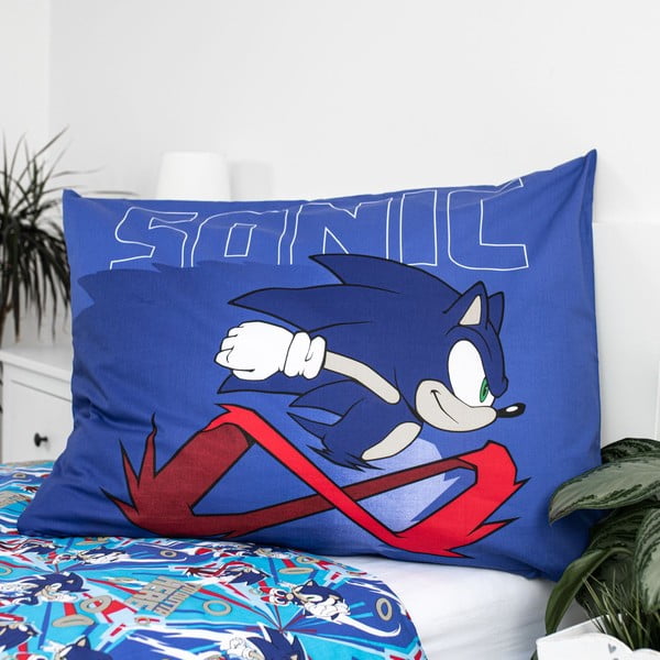 Kék egyszemélyes pamut gyerek ágyneműhuzat 140x200 cm Sonic "Let´s go" – Jerry Fabrics-image-3