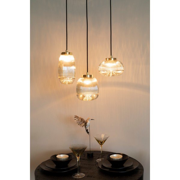 Aranyszínű függőlámpa üveg búrával ø 12 cm Robin - White Label-image-1