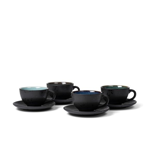Fekete agyagkerámia csésze szett 4 db-os 240 ml Black/Mix – Bitz