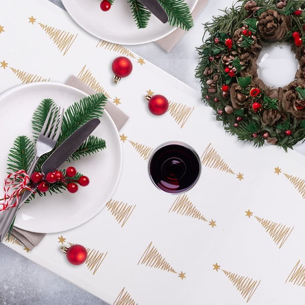 Pamut asztali futó karácsonyi mintával 32x130 cm – Orion-image-1