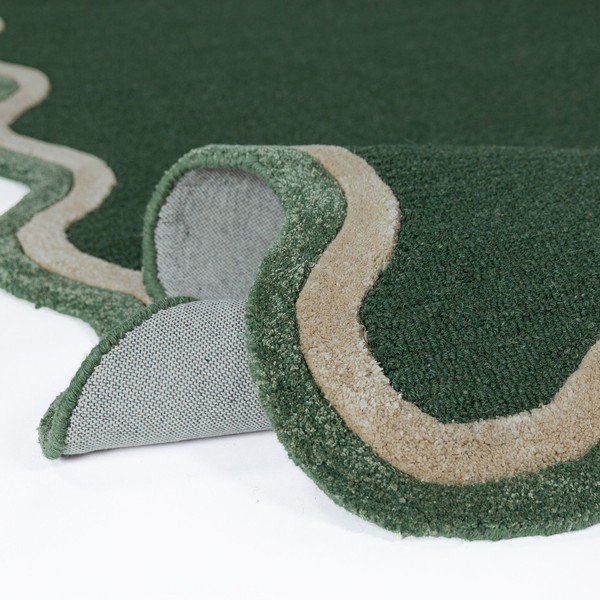 Sötétzöld kézi szövésű gyapjúkeverék szőnyeg 200x290 cm Rivo Wool – Flair Rugs-image-2